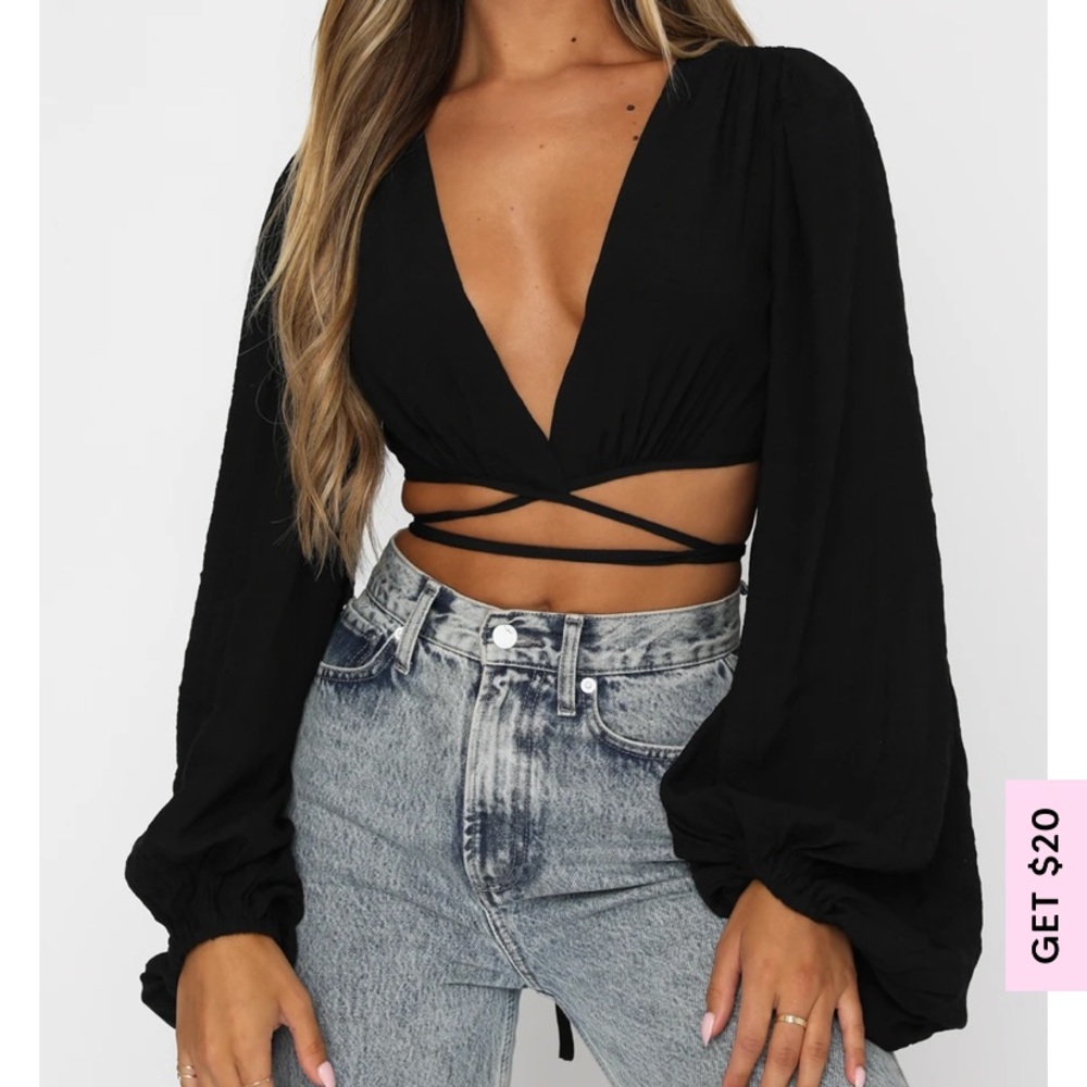 Long sleeve open top